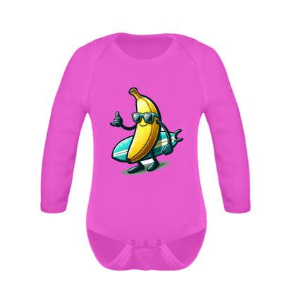 Coole Banane Surfbrett - Baby Body Langarm - 9000a1-59
