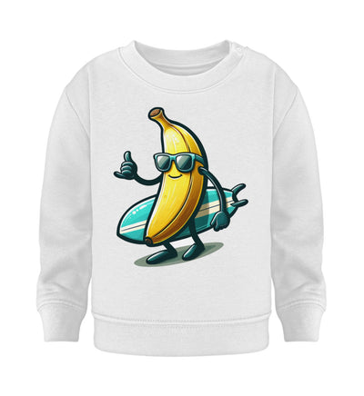 Coole Banane Surfbrett- Kleinkinder Organic Sweatshirt - 9000a1-59