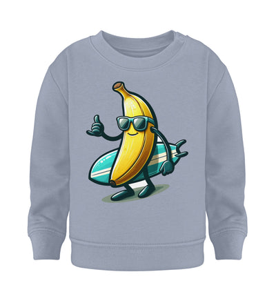 Coole Banane Surfbrett- Kleinkinder Organic Sweatshirt - 9000a1-59