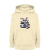 Cooler Haase mit Motorrad 2 - Kinder Organic Hoodie - 9000a1-59