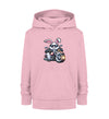 Cooler Haase mit Motorrad 2 - Kinder Organic Hoodie - 9000a1-59