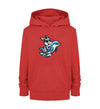 Cooler Hase auf Delfin - Kinder Organic Hoodie - 9000a1-59