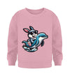 Cooler Hase auf Delfin - Kleinkinder Organic Sweatshirt - 9000a1-59