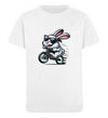 Cooler Hase auf E-Bike  - Kinder Organic T-Shirt - 9000a1-59