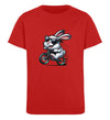 Cooler Hase auf E-Bike  - Kinder Organic T-Shirt - 9000a1-59