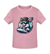 Cooler Hase auf Zug - Kleinkinder Organic T-Shirt - 9000a1-59