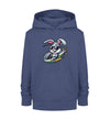 Cooler Hase im Heli - Kinder Organic Hoodie - 9000a1-59