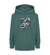 Cooler Hase im Heli - Kinder Organic Hoodie - 9000a1-59